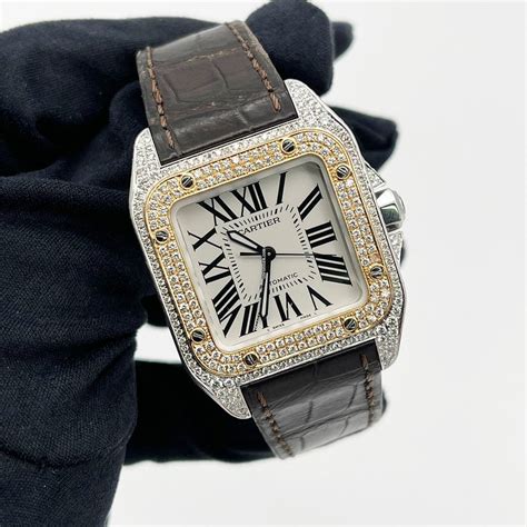 cartier santos new model|cartier santos 100 diamond bezel.